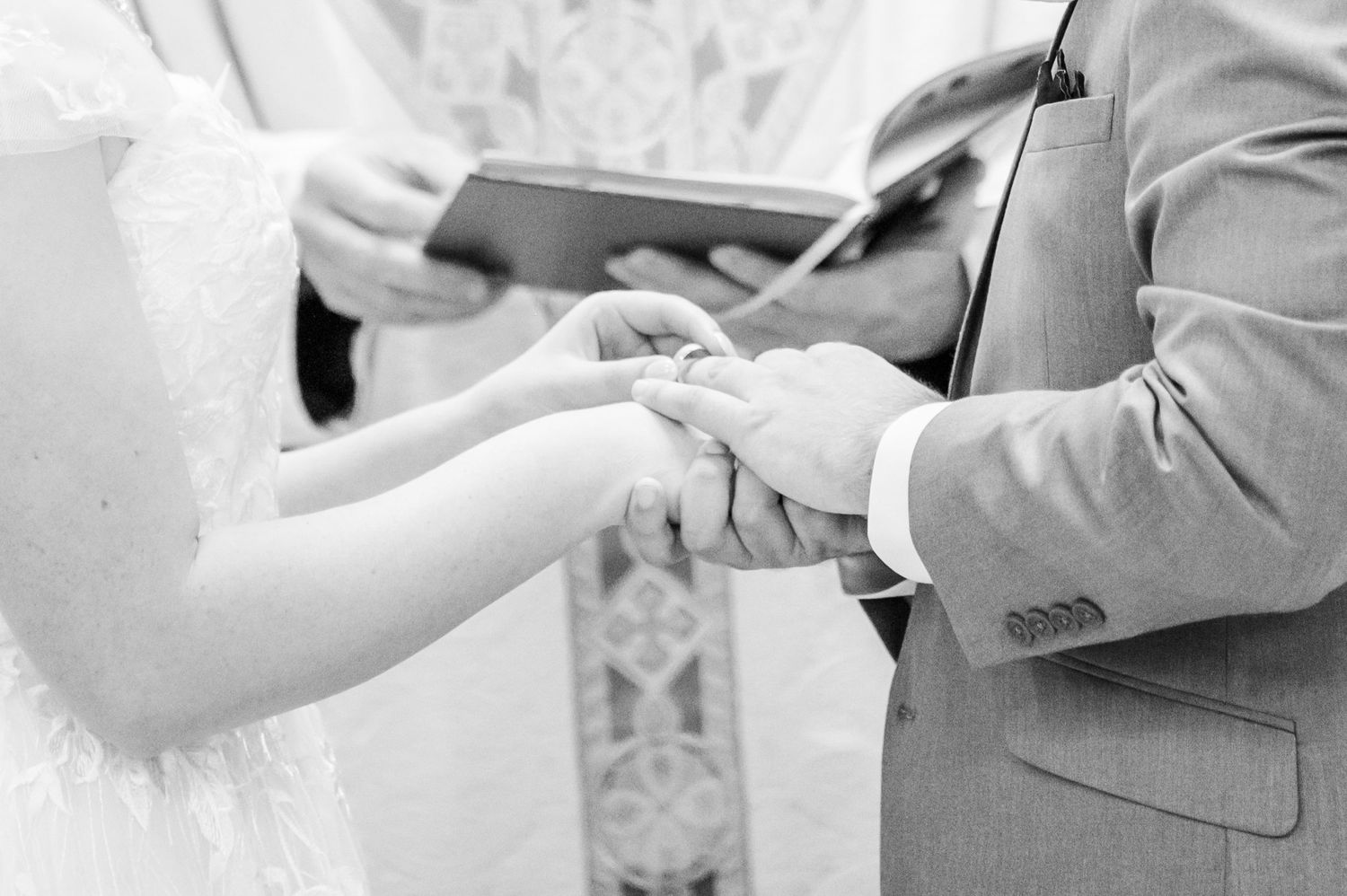 Wedding at St. Monica Catholic Church in Edmond, Oklahoma.