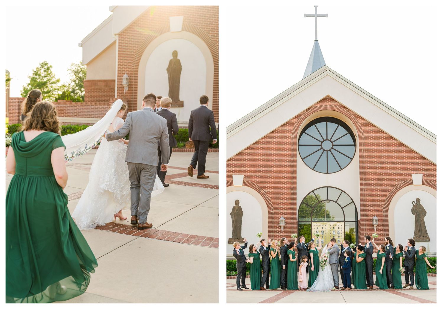 Wedding at St. Monica Catholic Church in Edmond, Oklahoma.