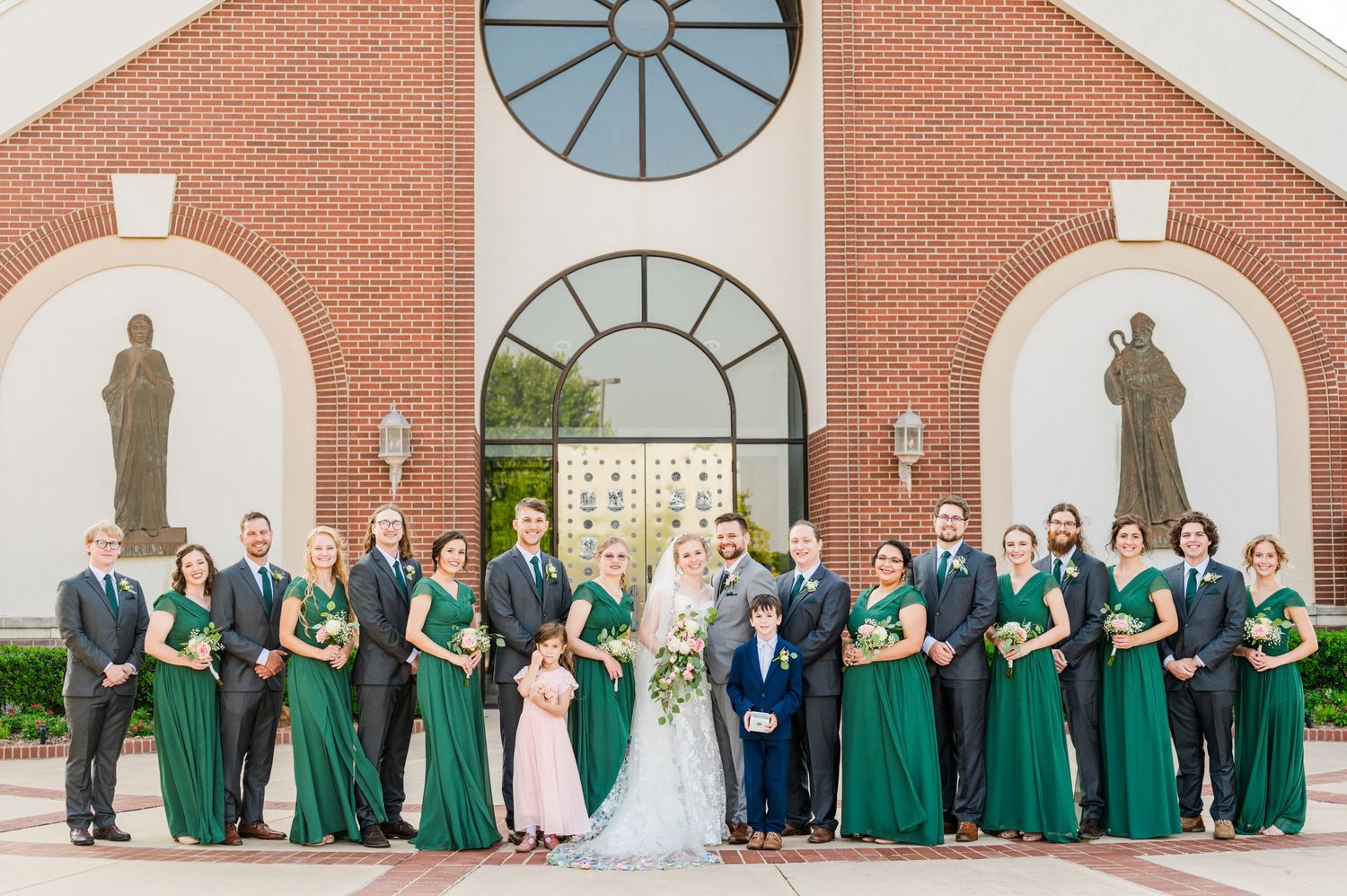 Wedding at St. Monica Catholic Church in Edmond, Oklahoma.