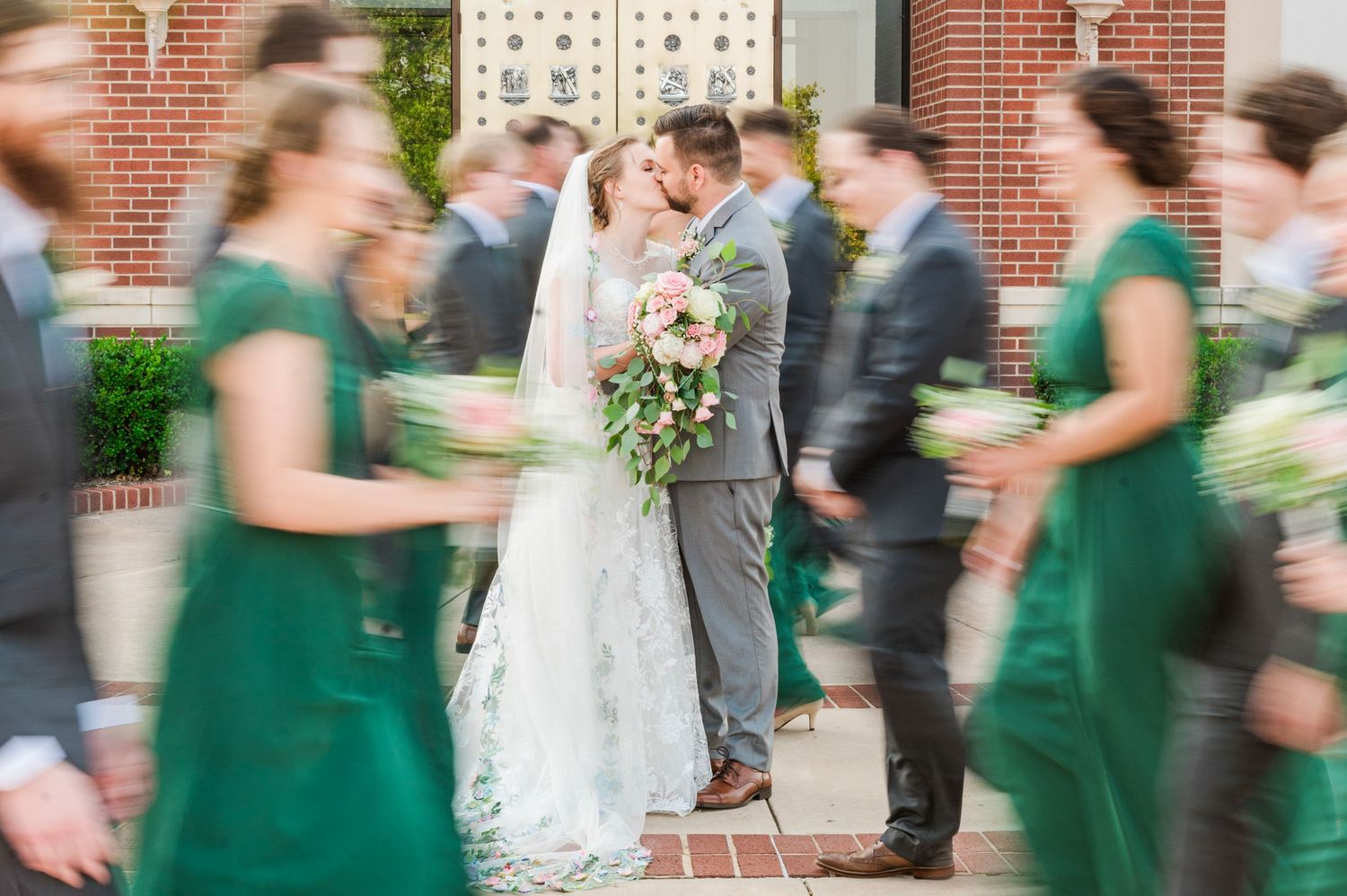 Wedding at St. Monica Catholic Church in Edmond, Oklahoma.