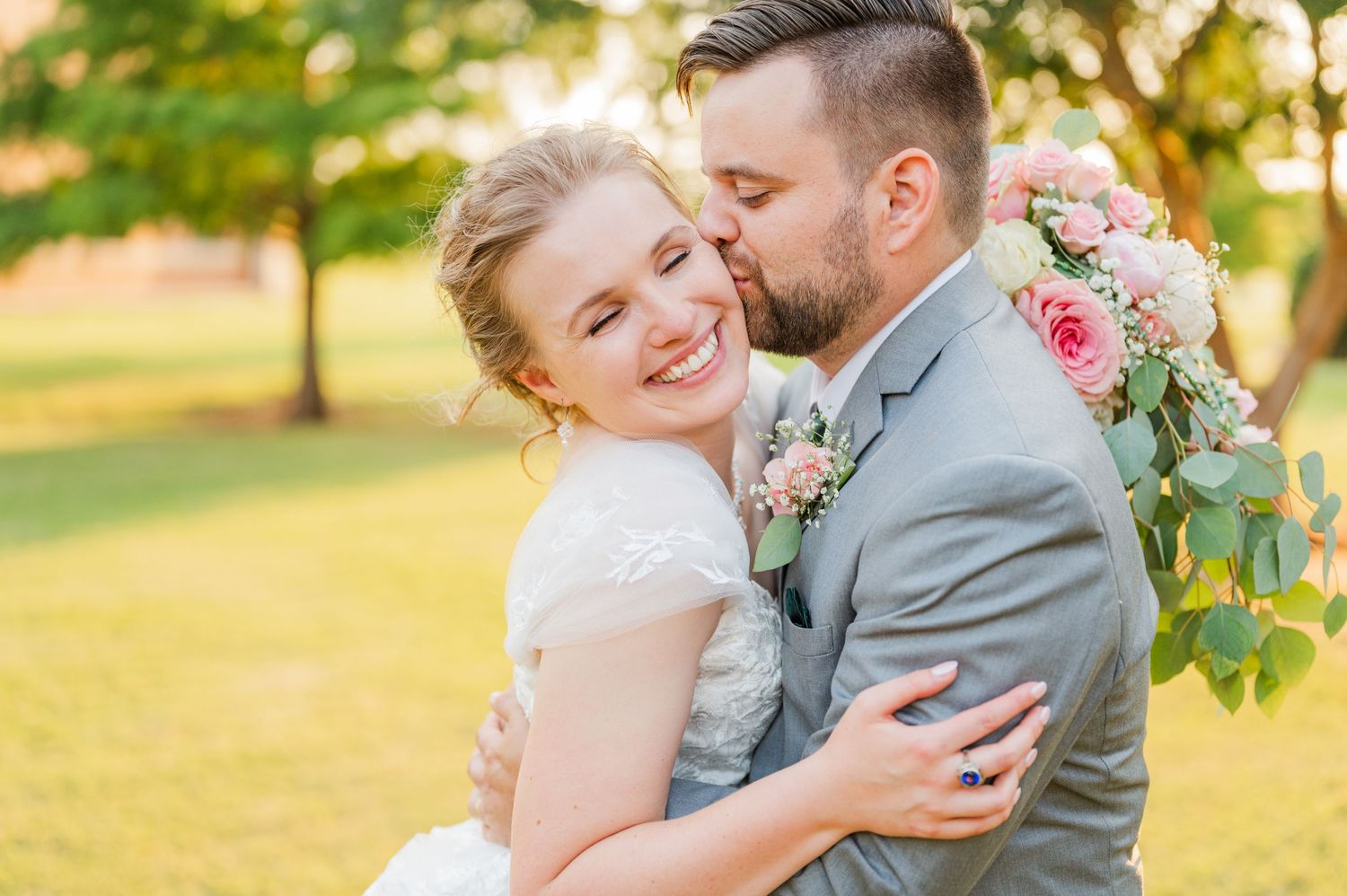Wedding at St. Monica Catholic Church in Edmond, Oklahoma.