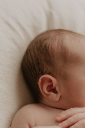 Baby ear and hair