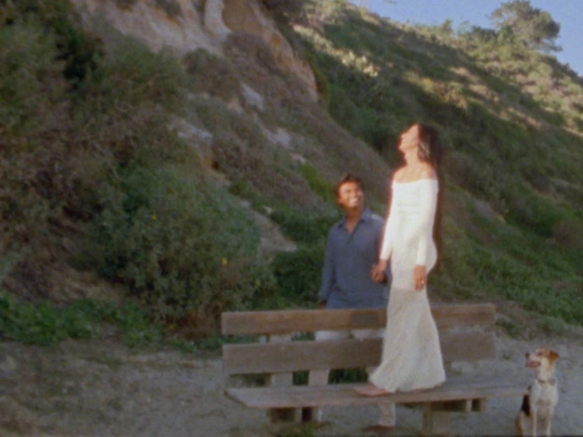 Bride and groom walking