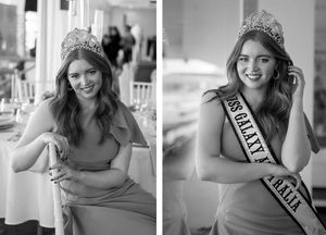 Canberra Model and Miss Galaxy Australia winner Emily Egan wearing her crown at the Canberra Fair.