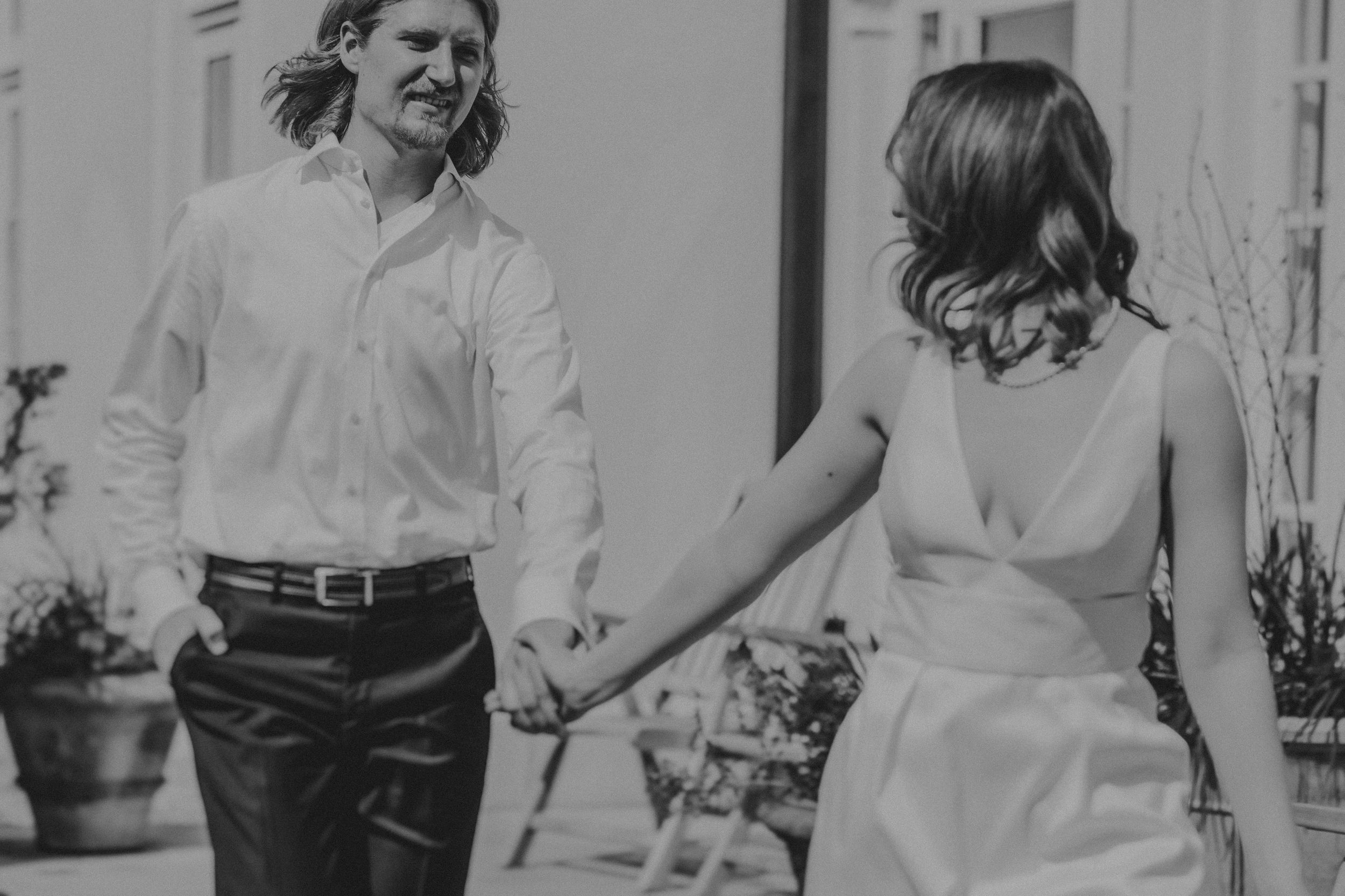 A black and white collage of vintage wedding photos showing couples celebrating their special day together.
