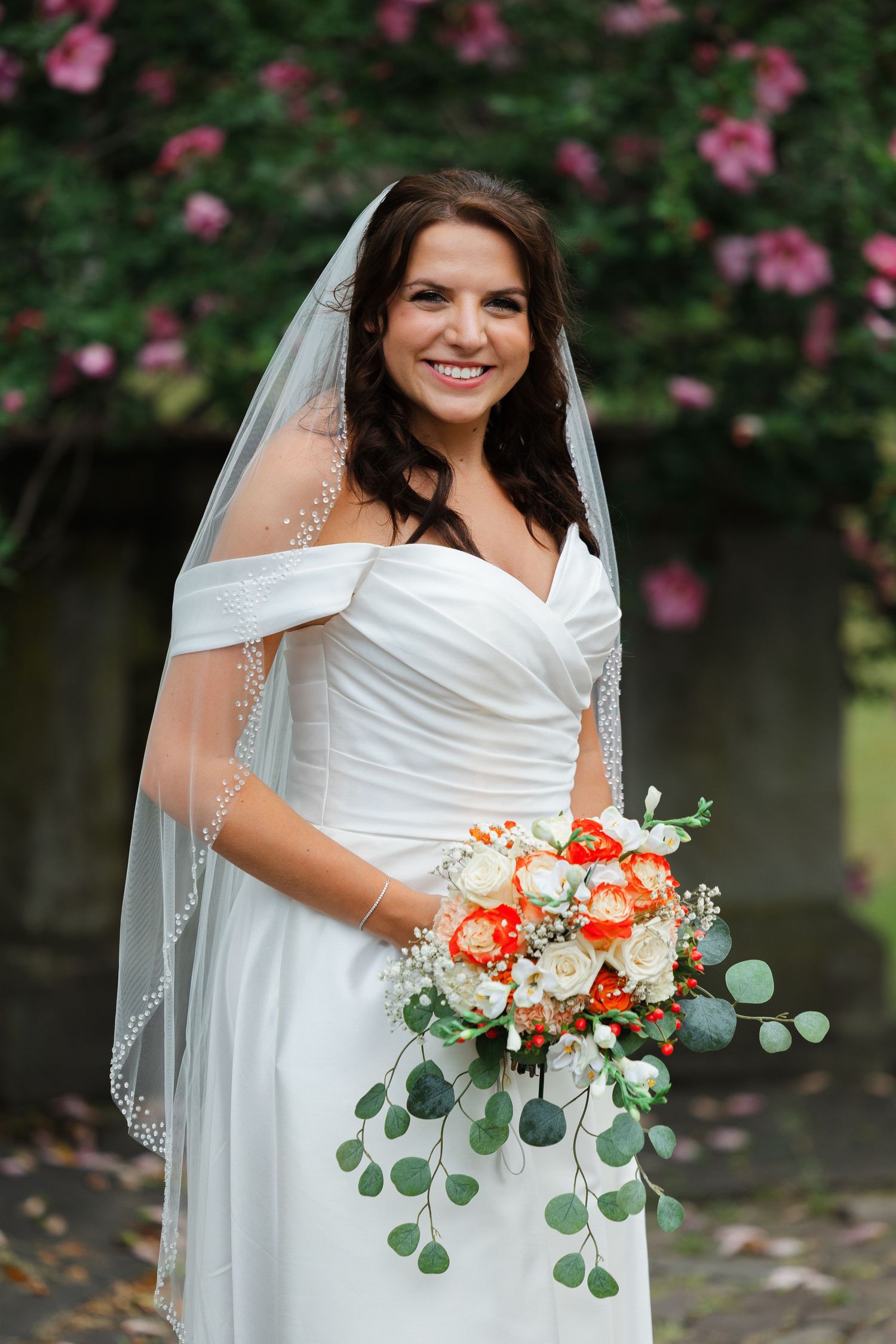 Ohio bride at Italian Cultural Gardens.