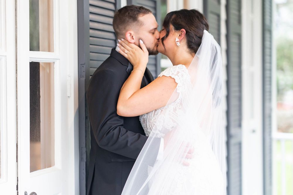 bride kisses groom