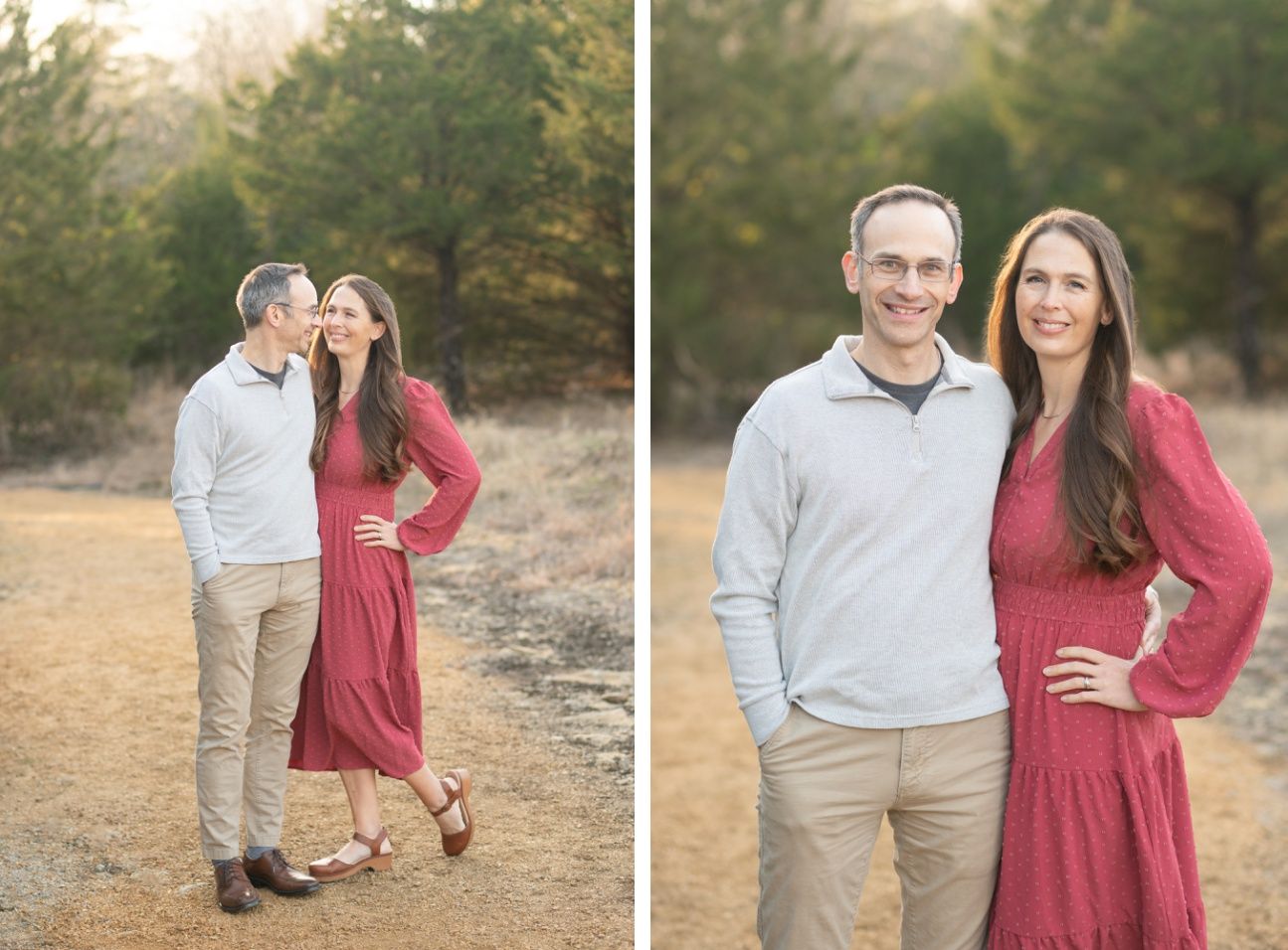 Family of 8 Portrait Session with Evergreens in Winter by Bartlesville Photographer Kristi Bray Photography