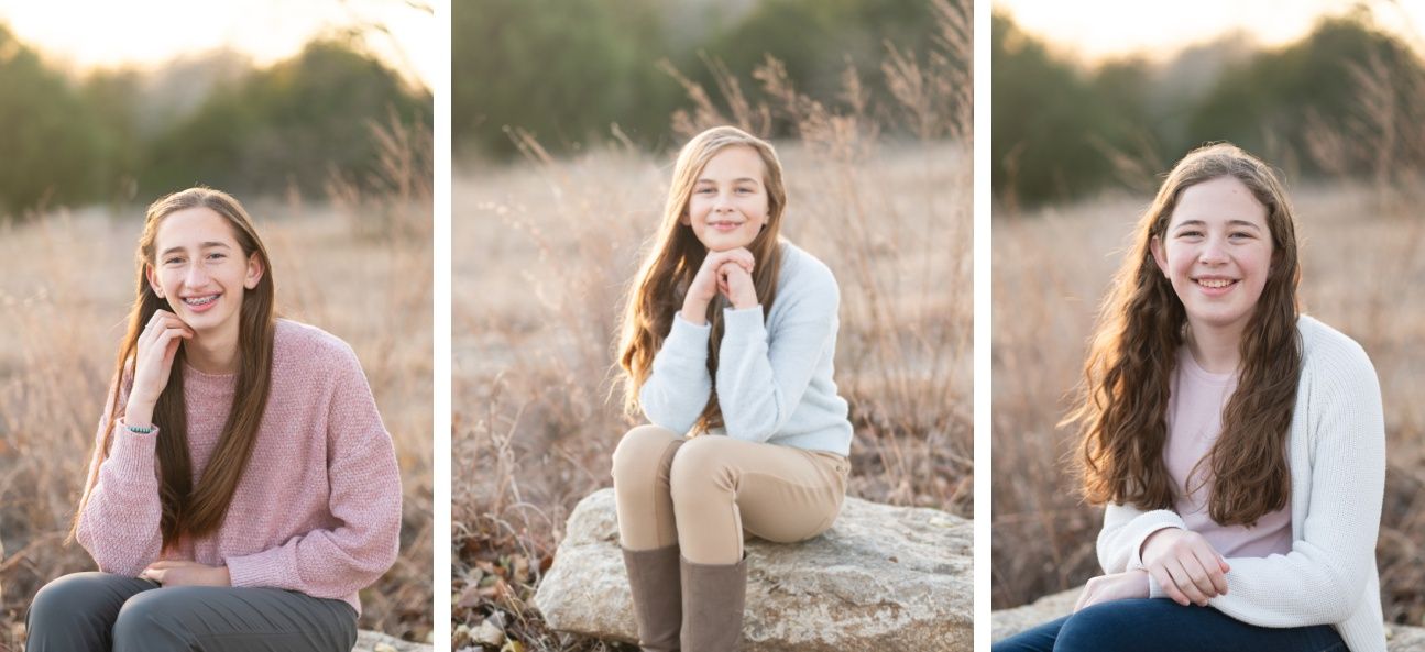 Family of 8 Portrait Session with Evergreens in Winter by Bartlesville Photographer Kristi Bray Photography