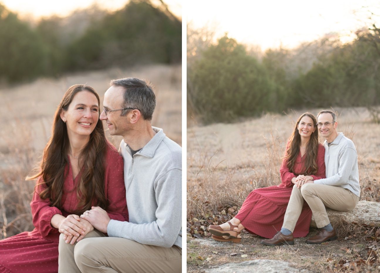 Family of 8 Portrait Session with Evergreens in Winter by Bartlesville Photographer Kristi Bray Photography
