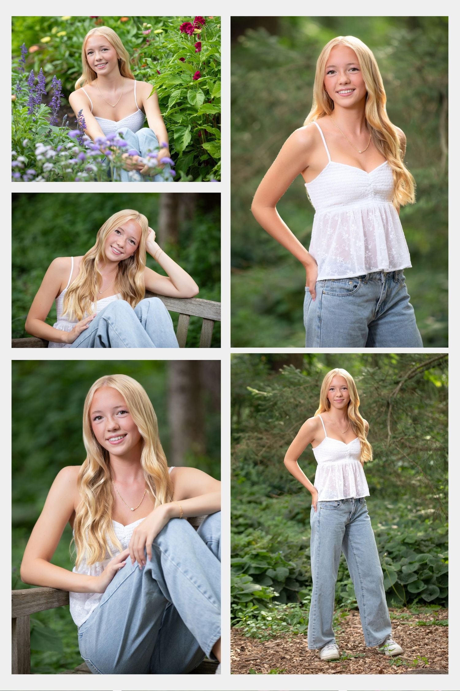 Olentangy senior pictures in Inniswoods.  Senior pictures in the park.  Senior pictures with flowers. Floral senior pictures.