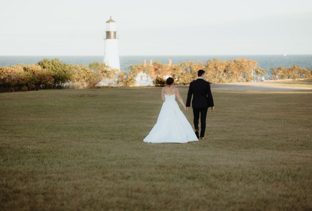 Maine offers the most beautiful elopement spot for couples who enjoy going out on the water and looking out from the lighthouse.