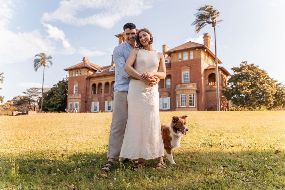 Proposal photoshoot with dog in sydney inner west