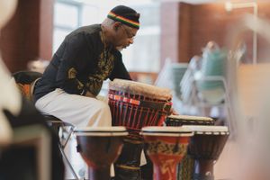 Halifax Jazz Festival 2024 performer setting up
