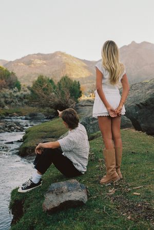 Engagement session in the Southern Utah mountains captured by a film photographer