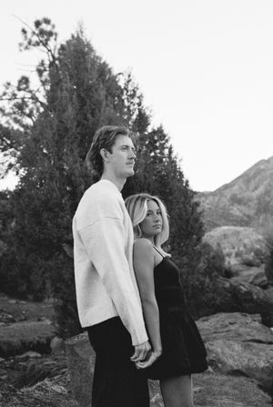 Engagement session in the Southern Utah mountains captured by a film photographer