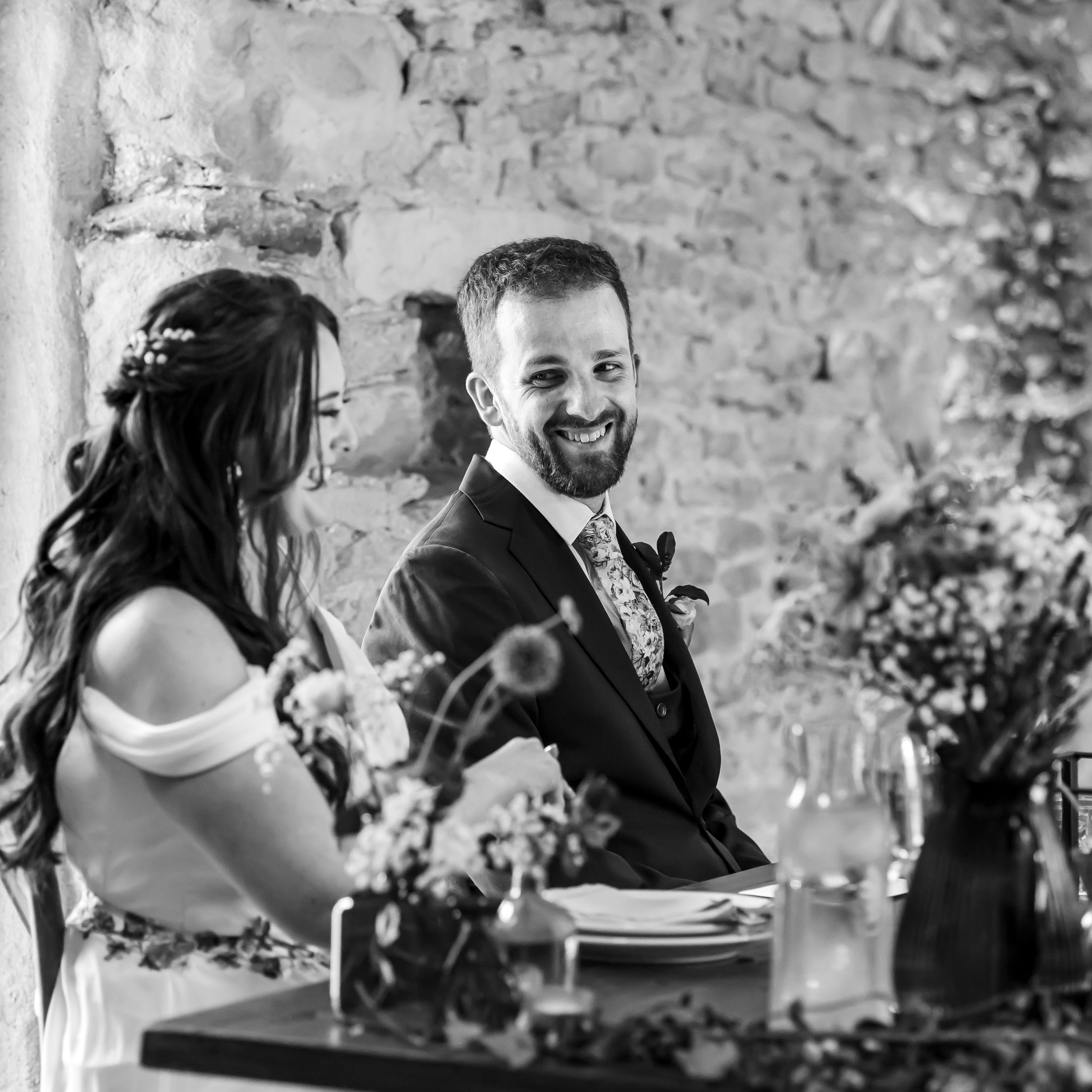 non-traditional wedding photographer in the Lake District - black and white speeches
