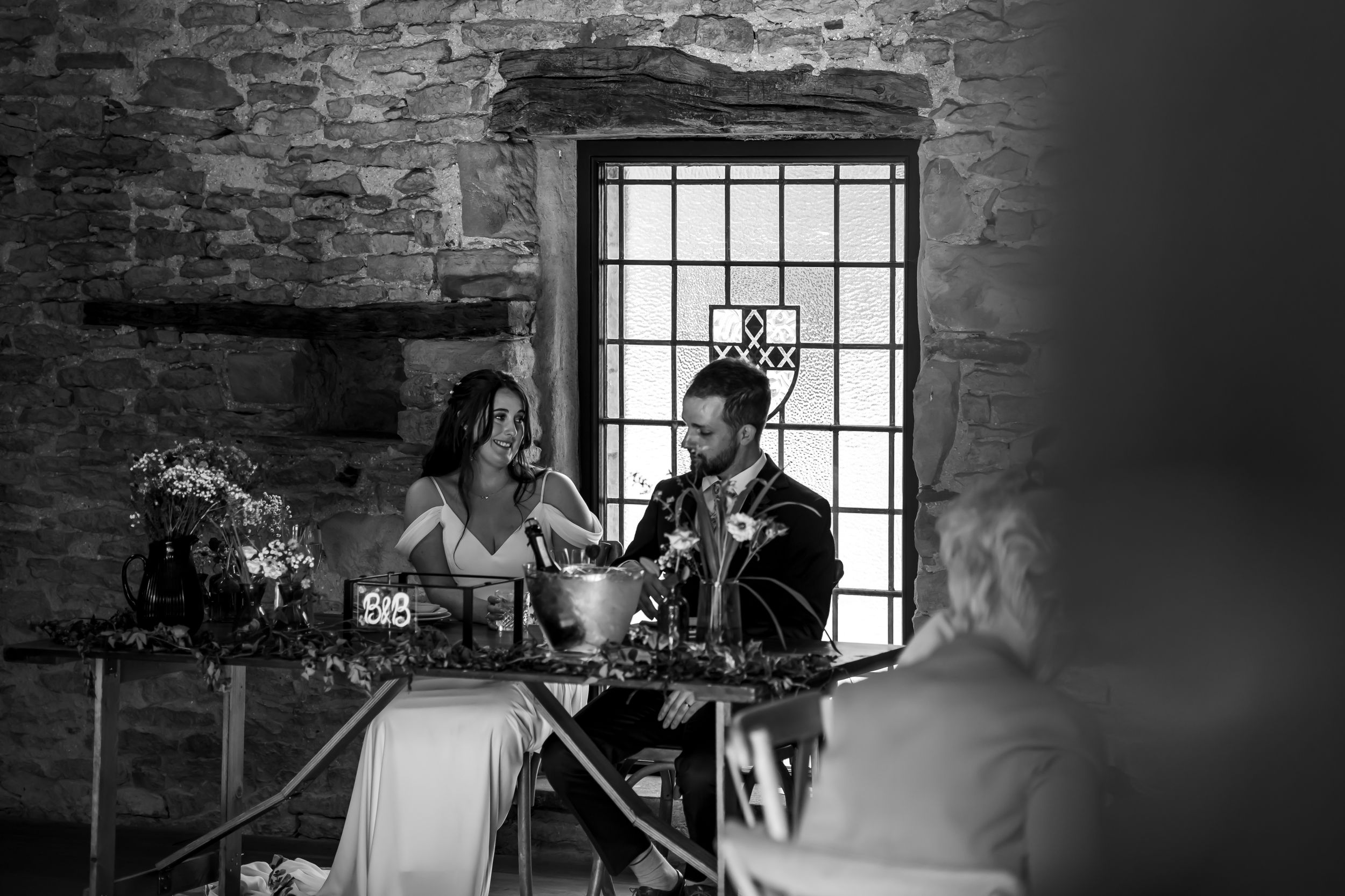 non-traditional wedding photographer in the Lake District - black and white speeches