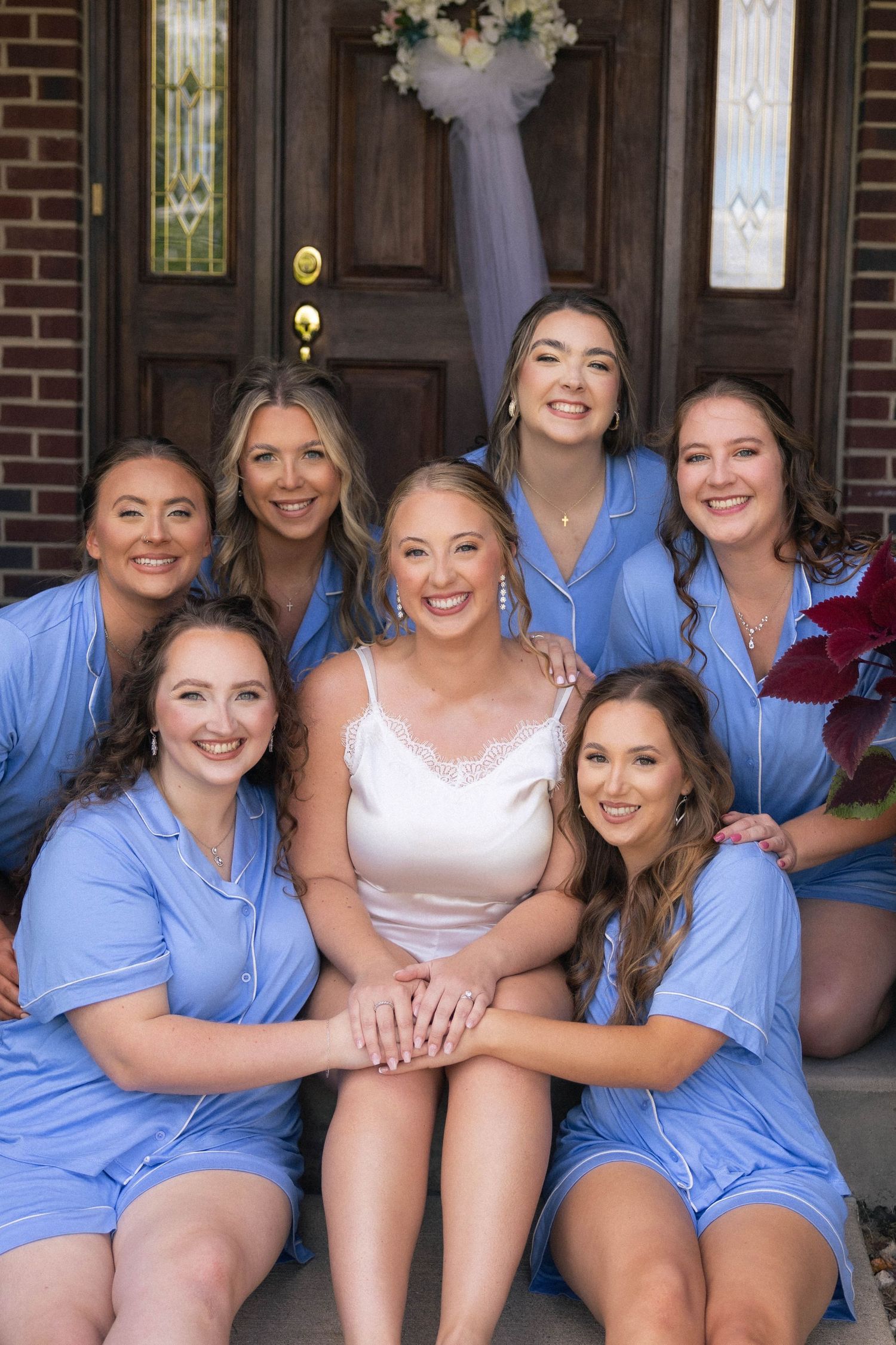 indoor bridal getting ready photos before ceremony in Frankfort, Illinois
