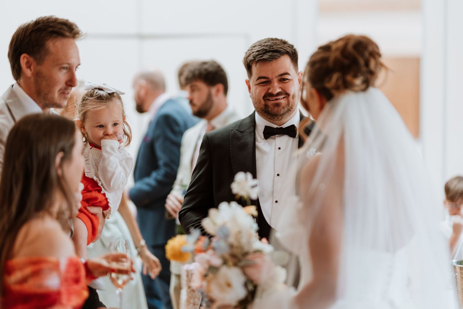 Wedding guests socialise and celebrate during an elegant reception at Chester Zoo
