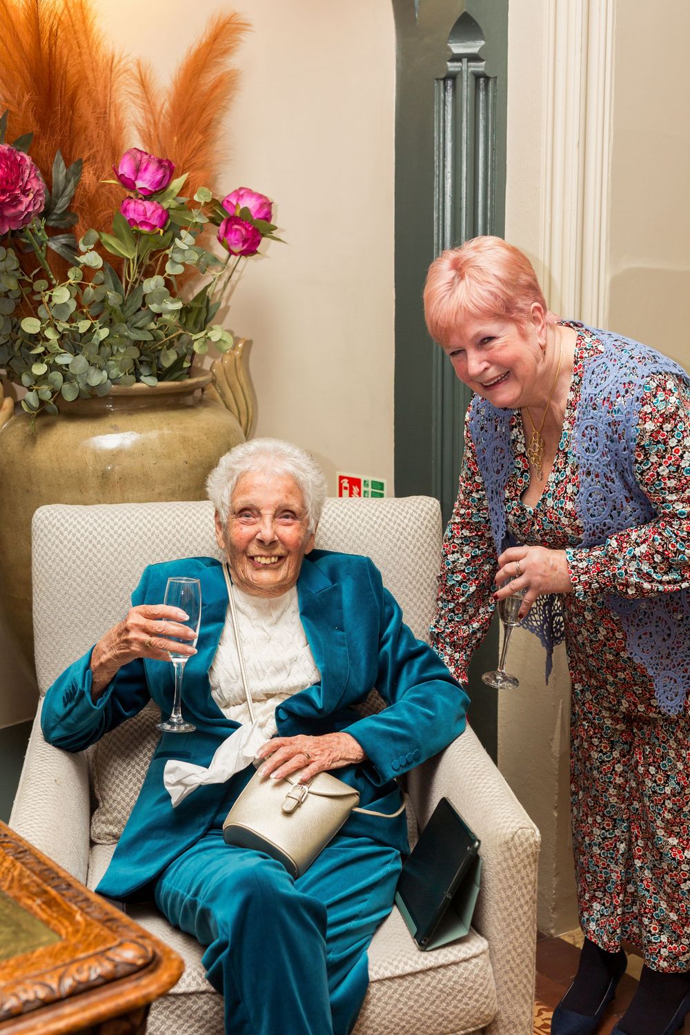 A heartwarming sequence of candid moments showing joy and laughter in a care home setting.