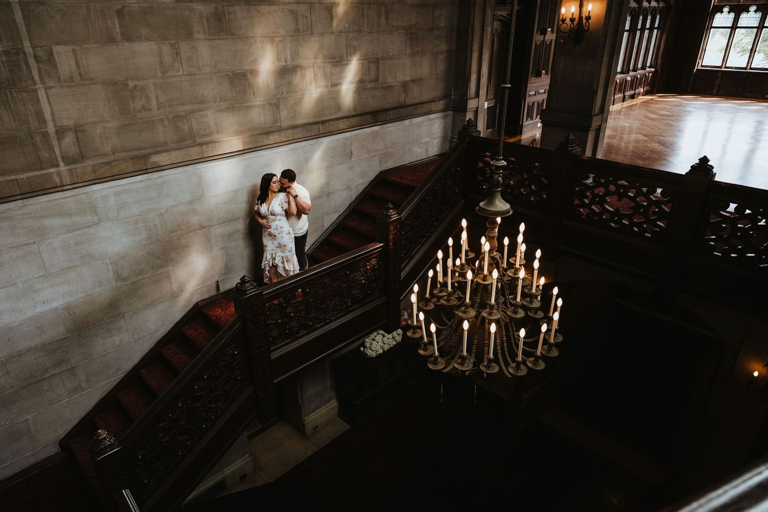 Engagement photos at historic mansion on Long Island