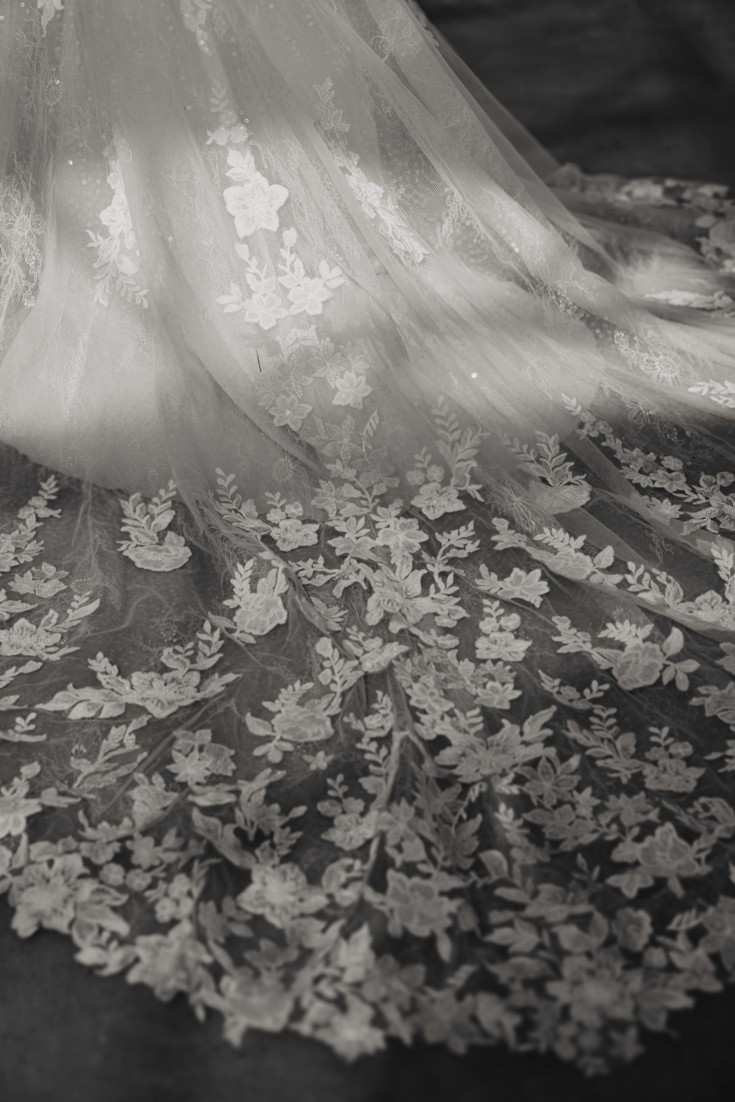 details van een trouwjurk