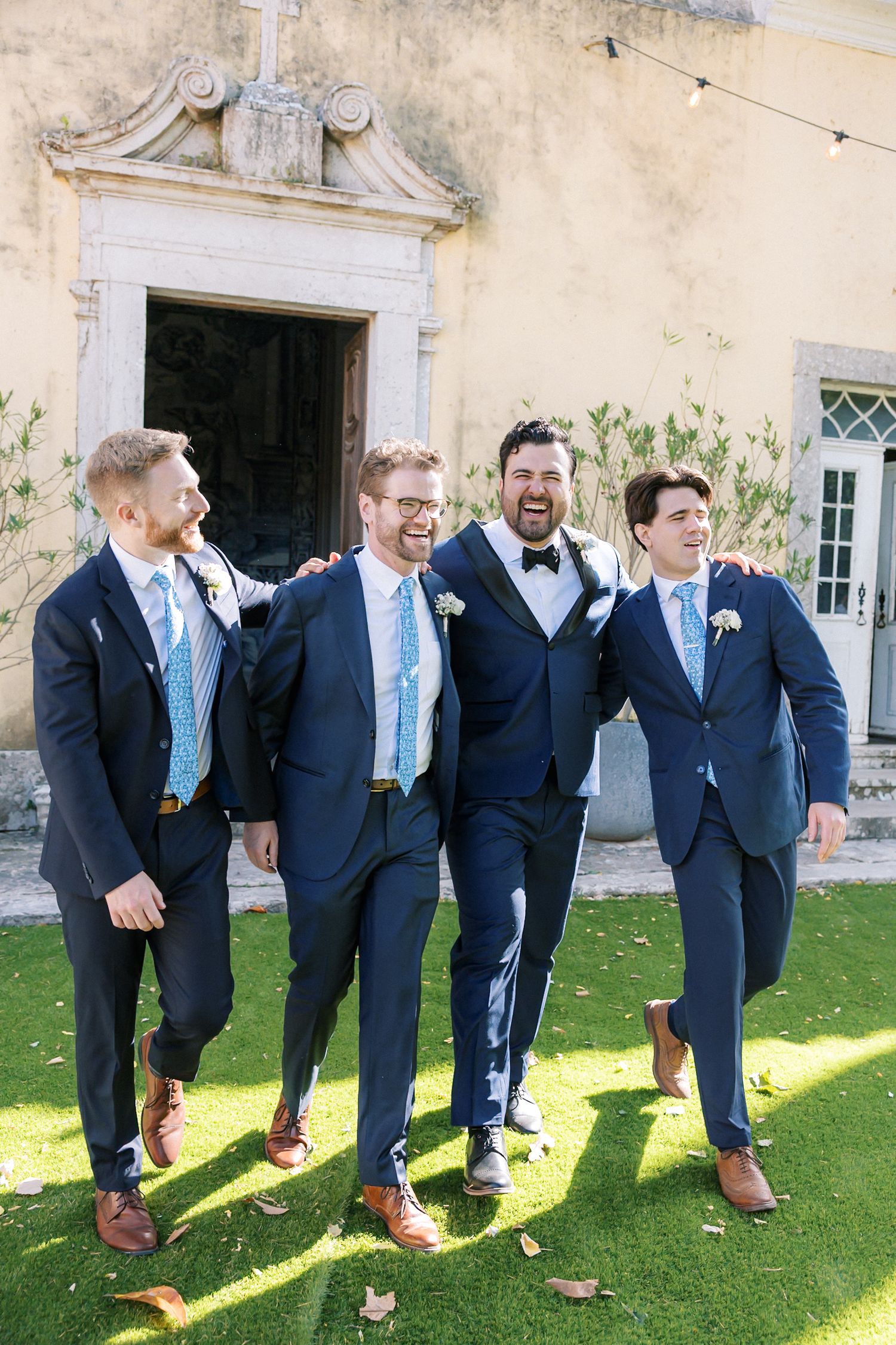 Groom portraits before the ceremony at Quinta do Torneiro wedding venue in Lisbon, Portugal