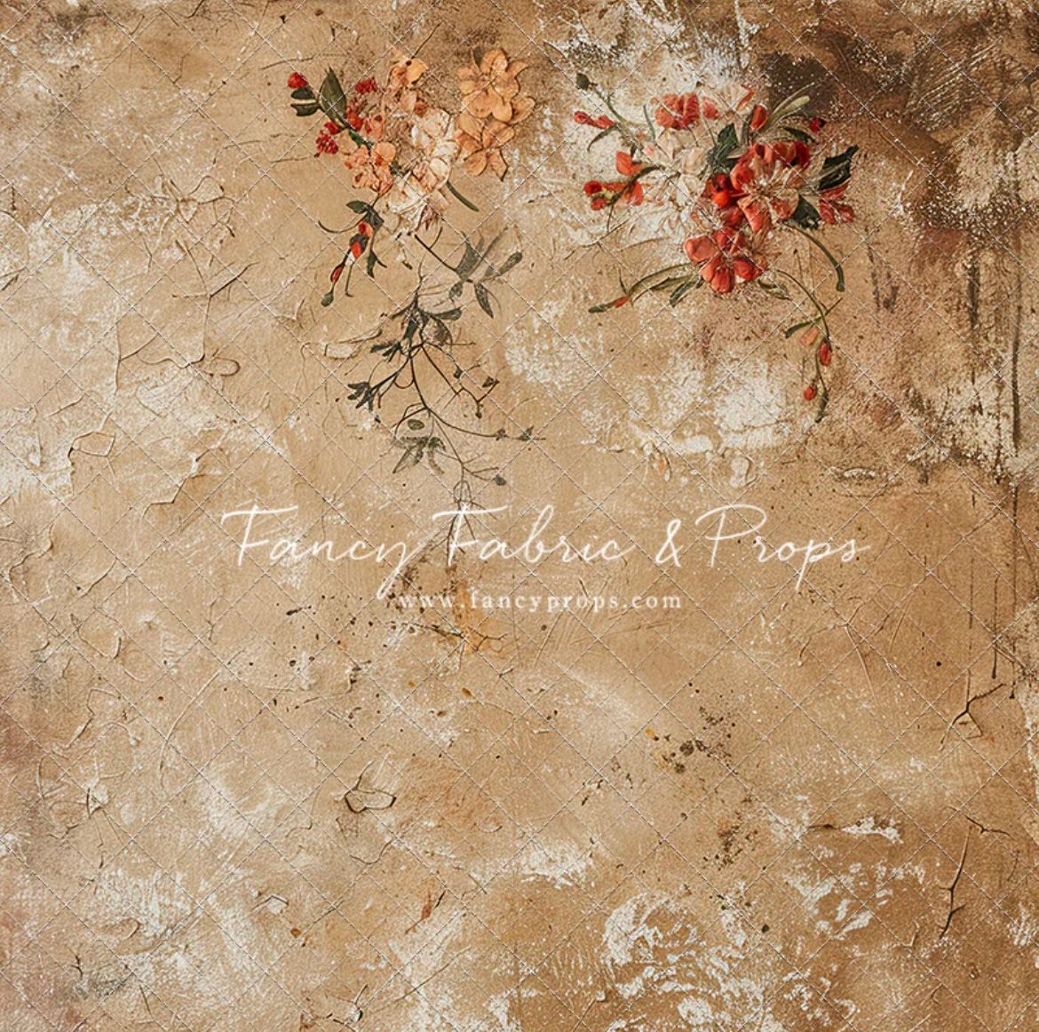Vintage textured grunge wall background with faded paint and distressed abstract patterns in warm beige tones.
