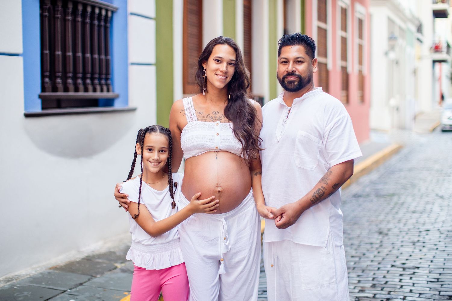 Maternity family portrait. Old San Juan, Puerto Rico.