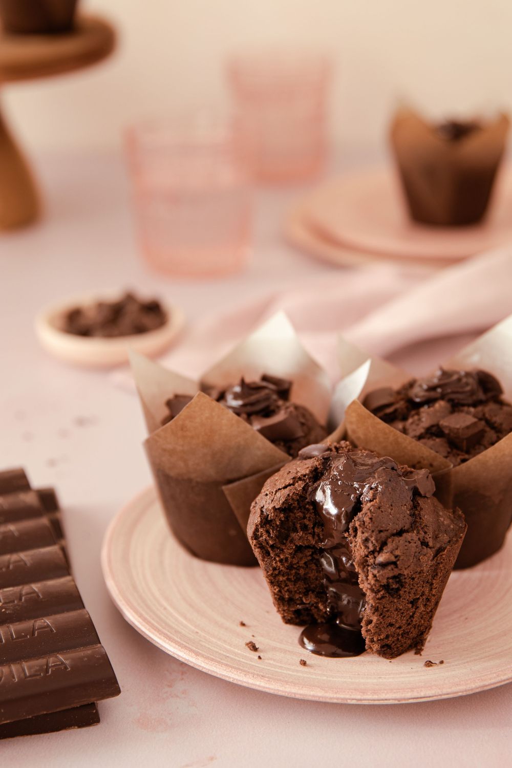 Muffins de chocolate. Laura Ordoñez Fotos.