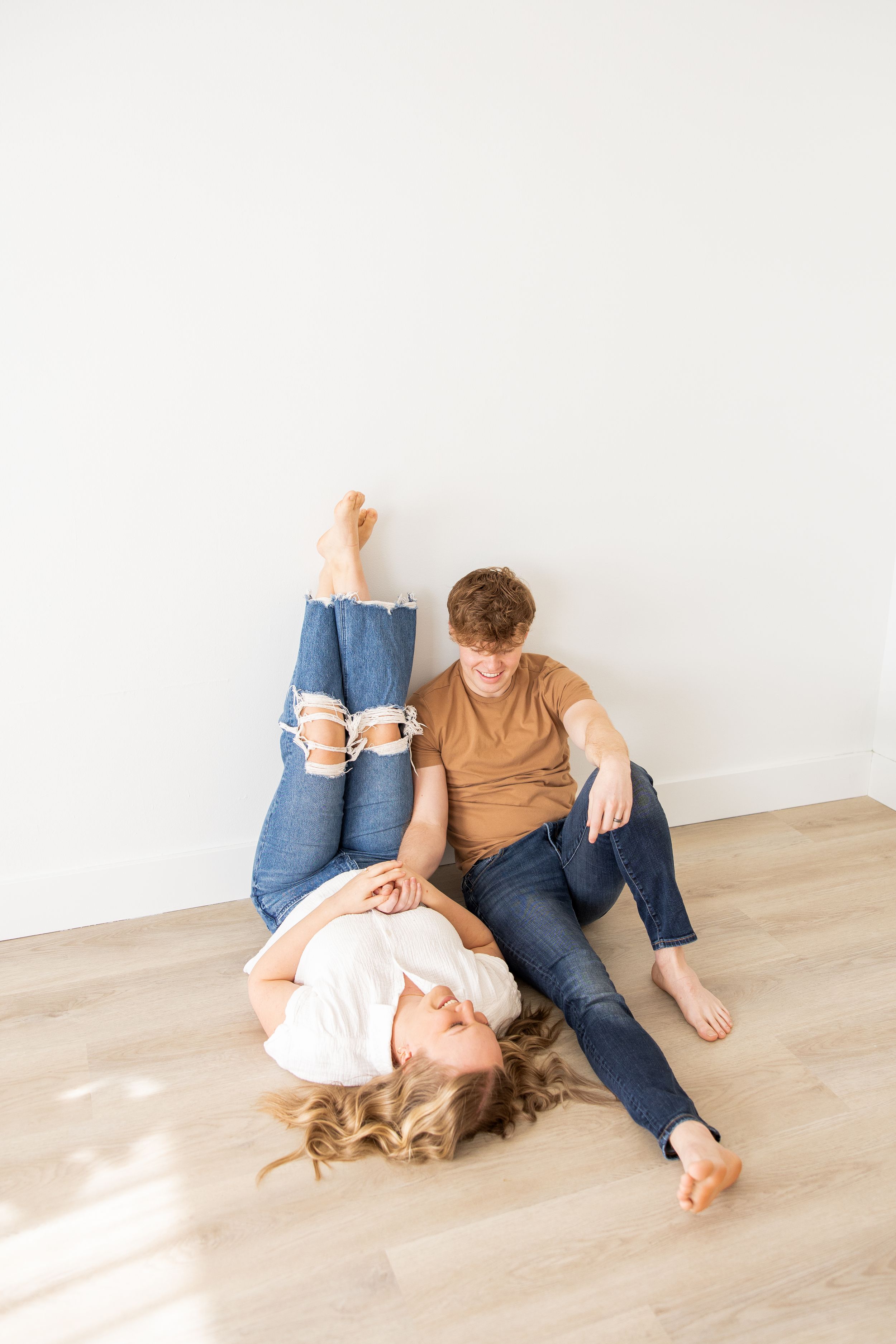 Couples Studio Session in a Natural Light Studio