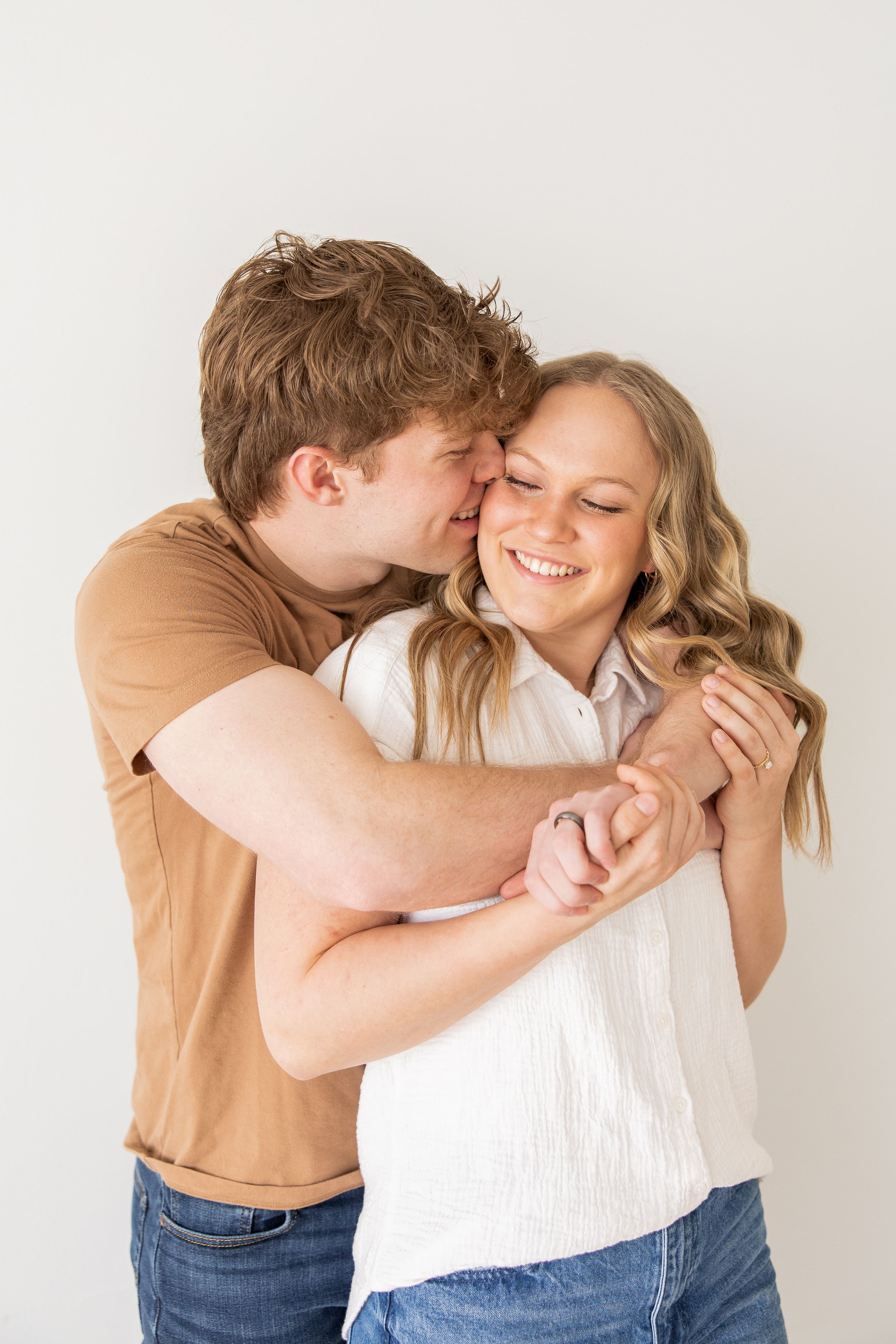 Couples Studio Session in a Natural Light Studio