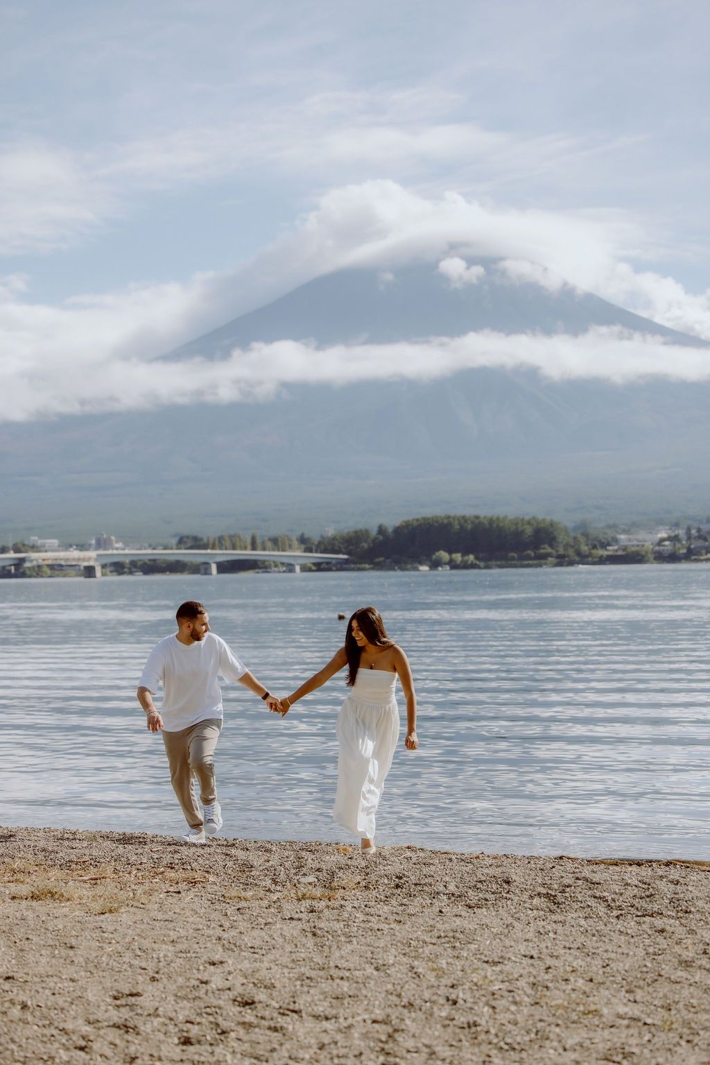 Surprise Proposal and Engagement photography at Lake Kawaguchiko Mount Fuji