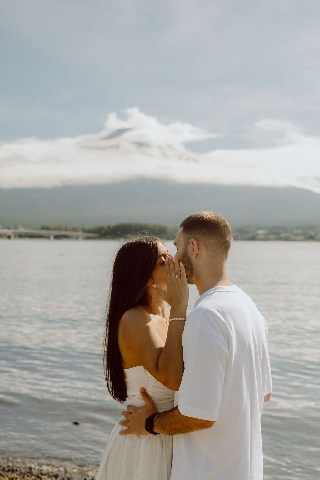 Surprise Proposal and Engagement photography at Lake Kawaguchiko Mount Fuji