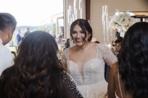 Wedding reception scene with sparkling decor and festive atmosphere.