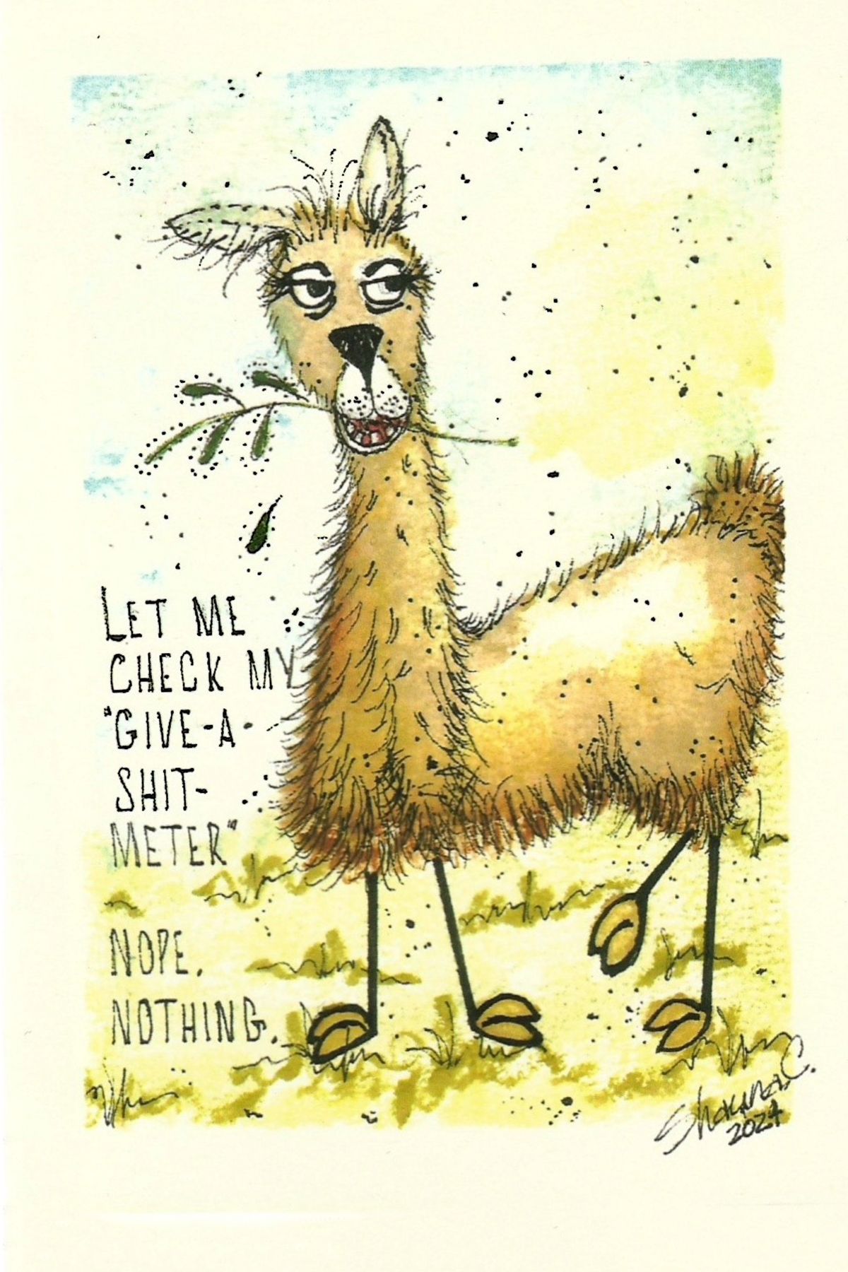 A series of sketches showing a scruffy yellow dog with expressive eyes and various moods.