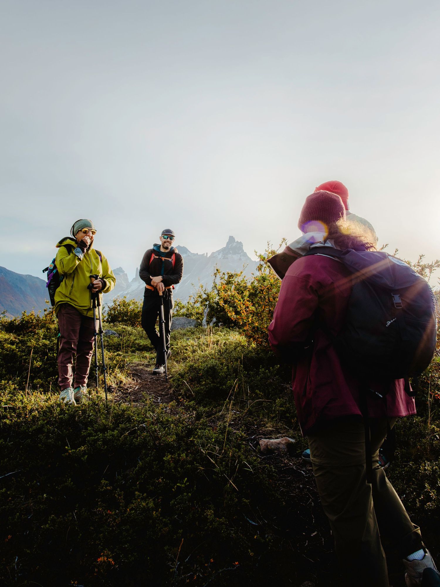 Hikers in Torres del Paine Patagonia, Chile