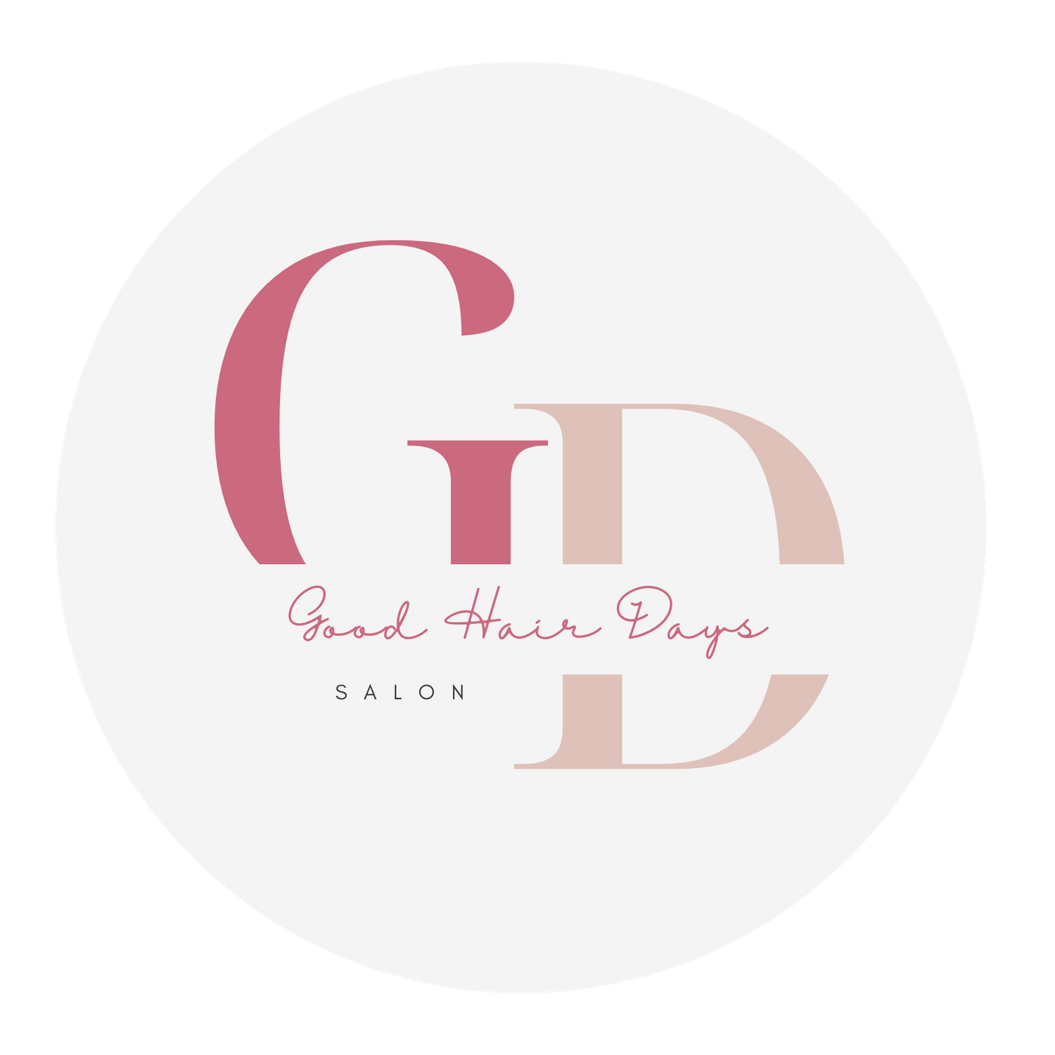 Minimalist pink and gray logo designs for beauty or salon branding.