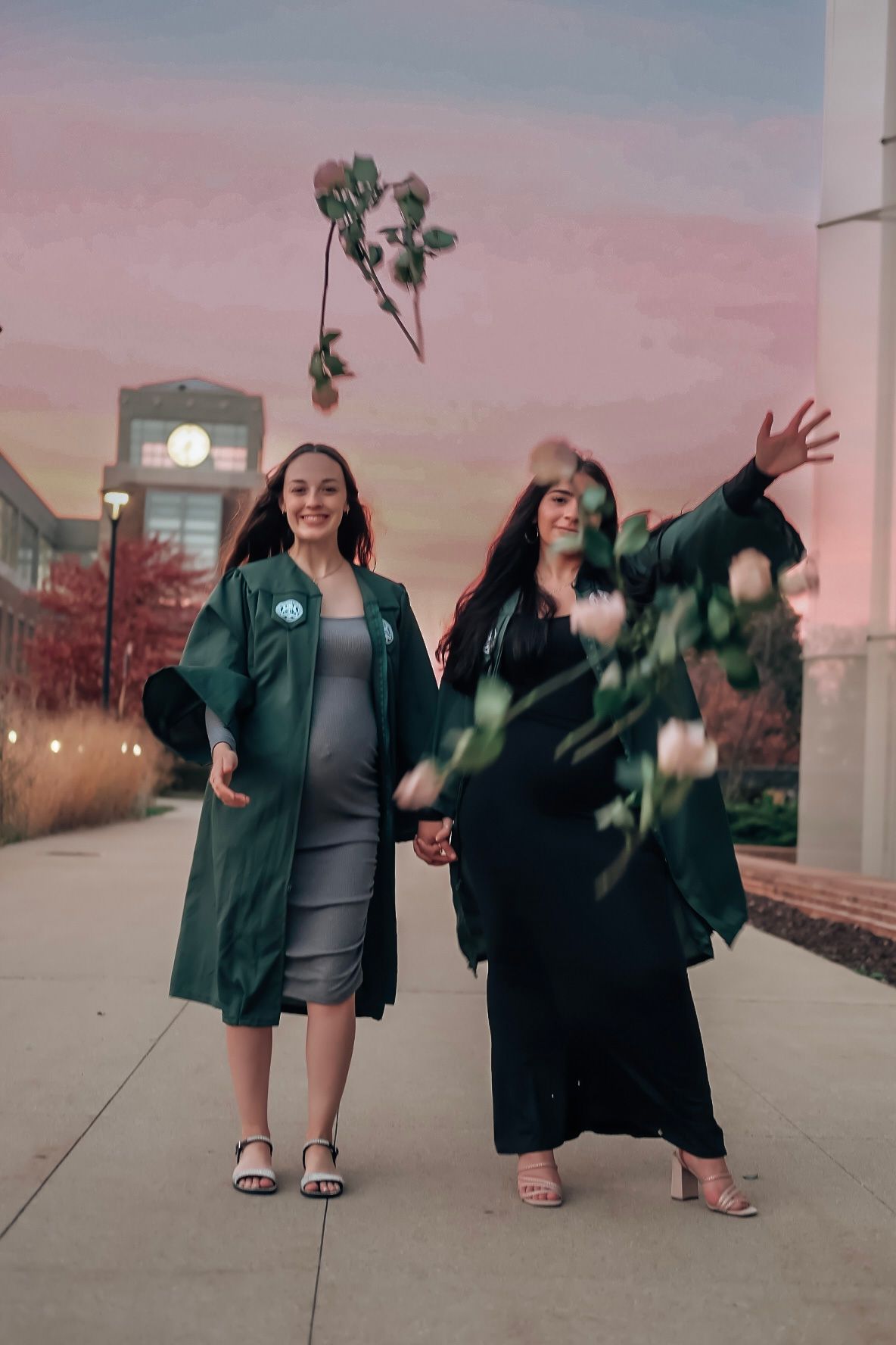 college graduation photos, cap and gown portraits, nursing school photo session, southeast michigan, eastern michigan university