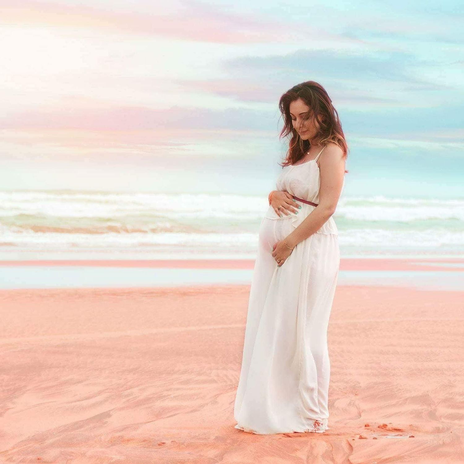 Portrait of a pregnant woman, Natural light. Maternity Photography session. Outdoor photography. pregnancy photography