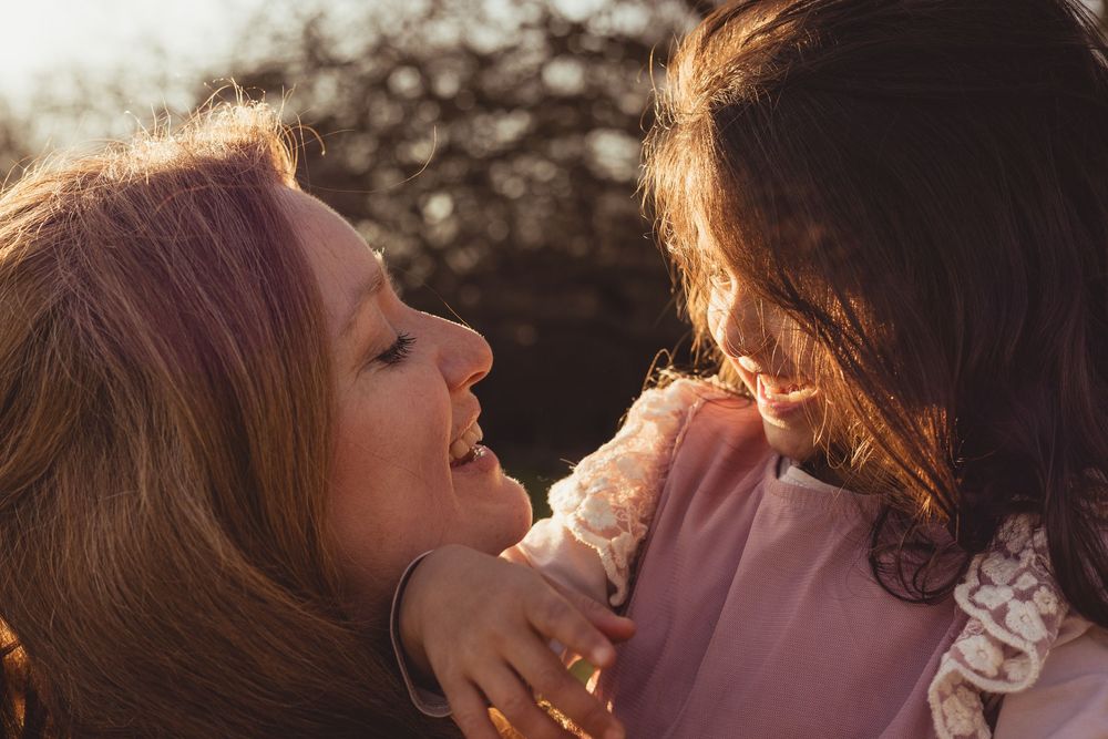 mum and daughter close-up
