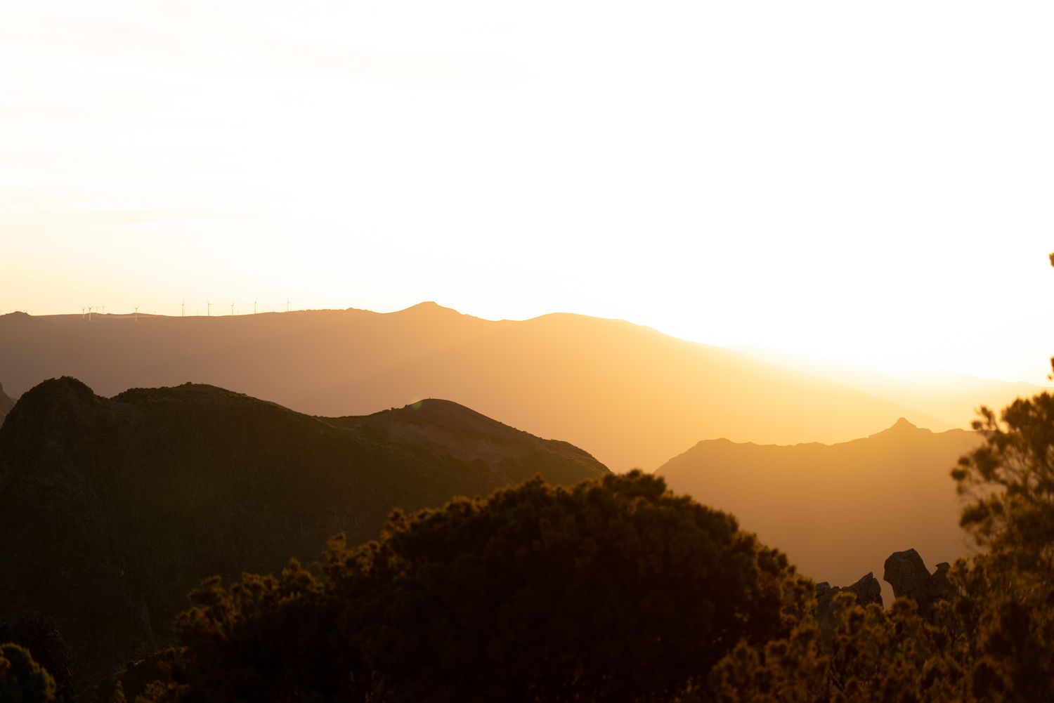 Coucher de soleil au pico Ruivo à Madère