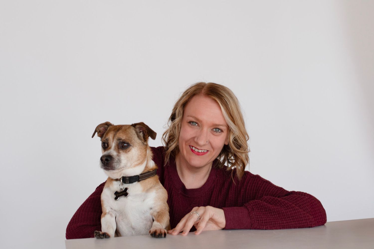 Dog and family portrait in Cincinnati studio capturing high-end, elegant pet and family photography for luxury clients