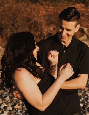A gorgeous golden hour engagement session at Crescent Beach in White Rock, BC.