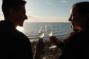 A gorgeous golden hour engagement session at Crescent Beach in White Rock, BC.