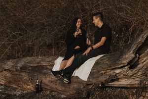 A gorgeous golden hour engagement session at Crescent Beach in White Rock, BC.