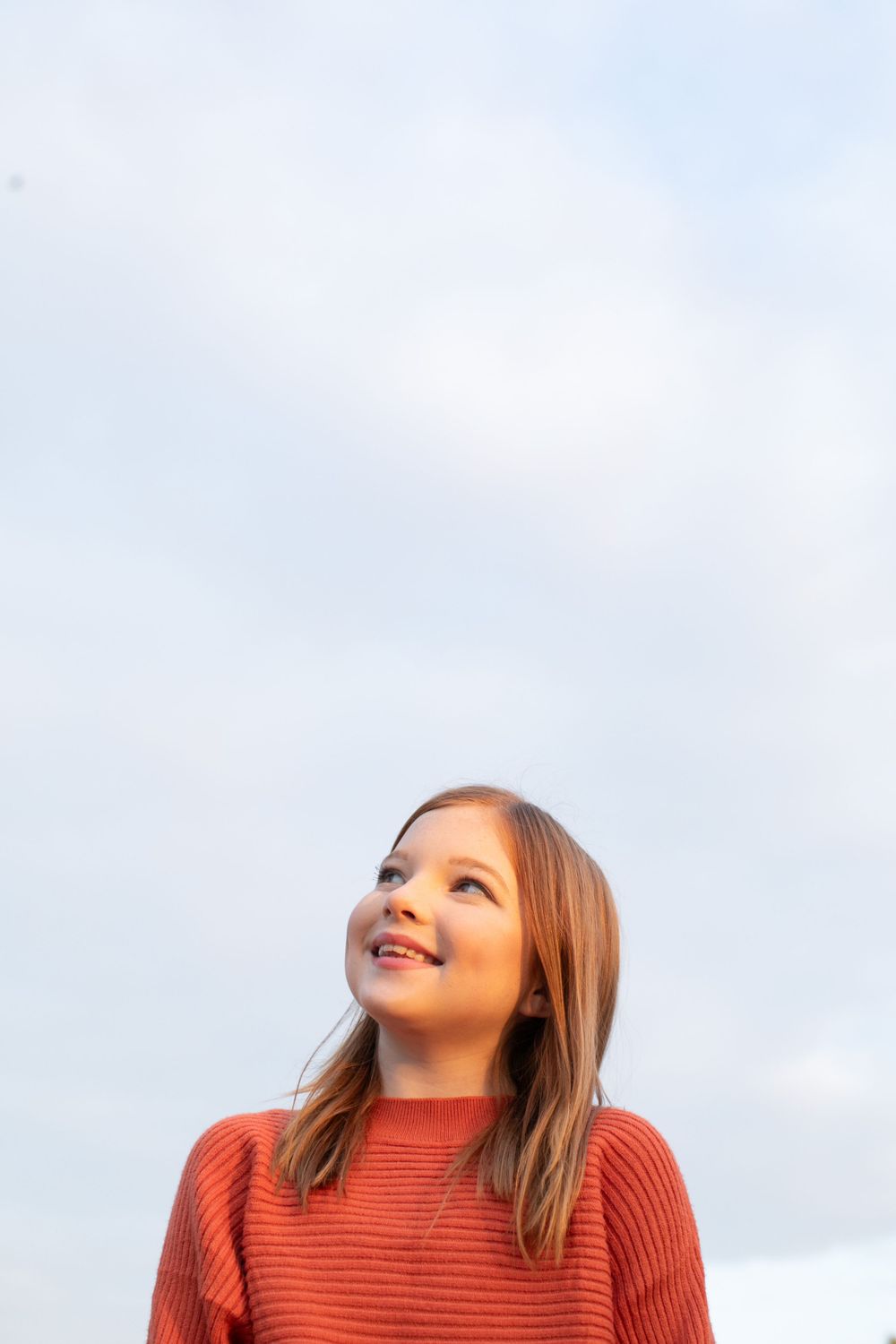 kids portrait  blue sky