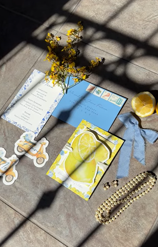 Almafi Coast inspired styled shoot hosted by Copper Blossom Events, content creation by Quarter Circle Weddings.