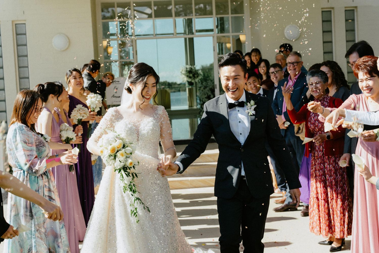 wedding exit at InterContinental Sanctuary Cove, by Gold Coast wedding photographer